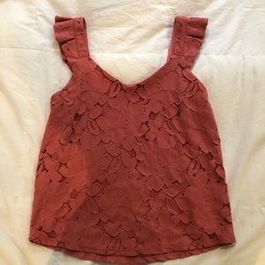 Pink Lace Sleeveless Top